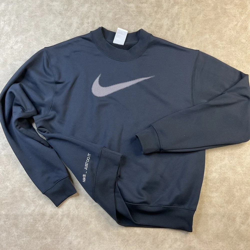 Nike Therma‎ Fit Sweatshirt Pullover Relaxed Fit  Crewneck Black DQ5524 Women XS